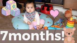 7 Month Baby Update  Milestones Growth amp Development Play Time [upl. by Lerrehs608]