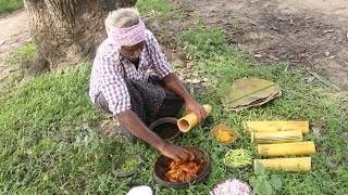 How To Cook Bamboo Prawns  Street Food  Country Food [upl. by Anayia]