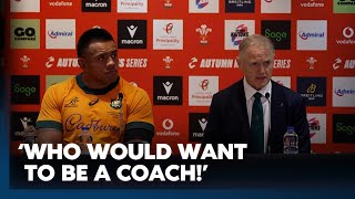 Joe Schmidt reveals post game chat with Wales coach after thrilling win  Australia vs Wales [upl. by Elleimac]