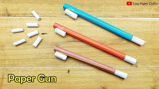 How to Make Paper Toy Gun That Go Very Fast  DIY Rubber Band Gun  Easy Paper Toy Ideas [upl. by Odel]