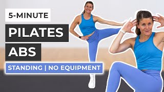 5Minute Pilates Abs No Equipment Standing Abs [upl. by Darmit]