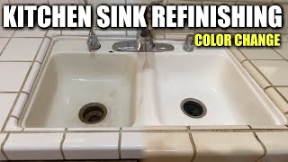 How to Repair and Refinish your Kitchen Sink  Kitchen Sink Reglazing for 195  DP Tubs [upl. by Amein]