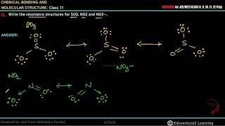 Write the resonance structures for SO3 NO2 and NO–3 [upl. by Harilda]