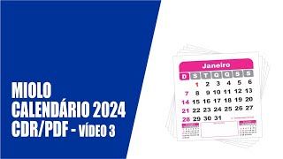 MIOLO CALENDÁRIO 2024 NO COREL  VÍDEO 3 [upl. by Clementi]