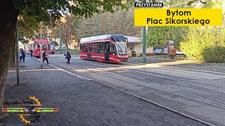 Tramwaje  Bytom Plac Sikorskiego [upl. by Ahsal]