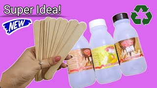 Recycling Idea with Waste Plastic Bottle and Ice cream sticks  How to make kitchen spoon stand [upl. by Phillipp863]