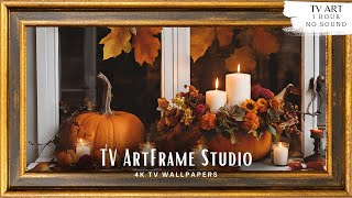 4K Frame TV Art Fall Pumpkin Decor  TV Background  Screensaver Wallpaper [upl. by Sousa]