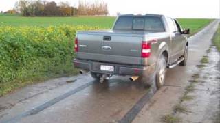 F150 FX4 Roush Offroad Exhaust Burnout [upl. by Nancy]