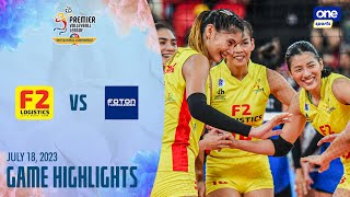 F2 Logistics vs Foton highlights  2023 PVL Invitational Conference  July 18 2023 [upl. by Yllib]