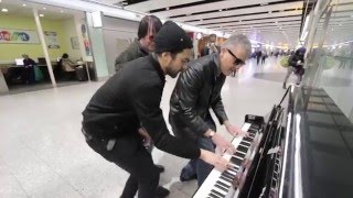 THREE PIANO DUDES BOOGIE WOOGIE THE AIRPORT [upl. by Jarib]