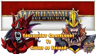 Age of Sigmar Battle Report Soulblight Gravelords vs Cities of Sigmar [upl. by Nedroj]