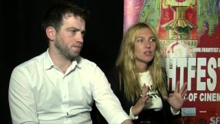 Film4 FrightFest 2015  Andrew Simpson And Joséphine de La Baume Discuss Road Games [upl. by Ydospahr]