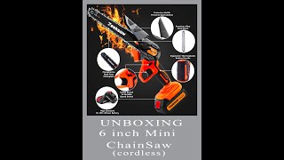 UNBOXING 6 inch Mini Lightweight Cordless Versatile and Powerful Handy Chainsaw  Zeeksaw [upl. by Sessylu13]