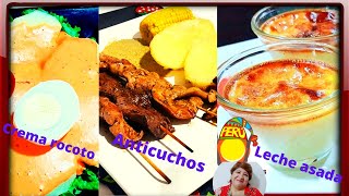 MENÚ COMPLETO PARA UN DIA ESPECIAL CREMA DE ROCOTO  ANTICUCHOS MIXTOSLECHE ASADACOMIDA PERUANA [upl. by Oilisab]