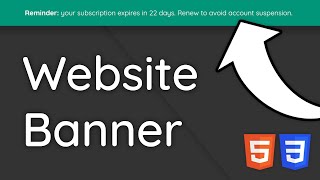 How To Create A Top Banner For Websites  HTML amp CSS Tutorial For Beginners [upl. by Adnorehs]