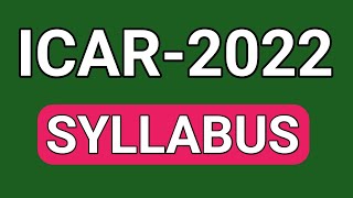 icar ug syllabus 2022  icar nta 2022 syllabus in hindi  english  icar syllabus [upl. by Haleigh]