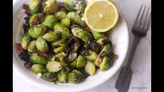 Easy Crispy Air Fryer Brussel Sprouts with Bacon [upl. by Foy]