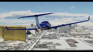 Diamond DA50 RG sim buzzing the Las Vegas strip XP12 flightsimulator SimHeaven orbx [upl. by Rudelson]