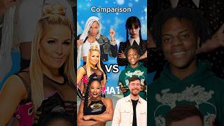 Ishowspeed Mr beast Wednesday vs Bianca Belair Natalia B Fab 💥 shorts wwe bigfam [upl. by Schenck]