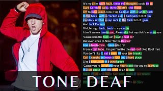 Eminem  Tone Deaf  Lyrics Rhymes Highlighted [upl. by Divadnoj]