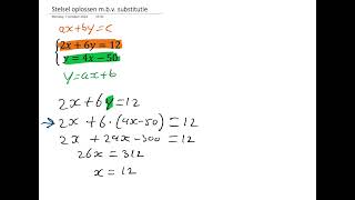 Stelsel vergelijkingen oplossen mbv substitutie [upl. by Hardden]