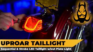 HOGWORKZ® Uproar Sequential amp Strobe LED Taillight wout Plate Light  Smoked [upl. by Valleau447]