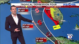 Tropical Depression 4 remains over western Cuba [upl. by Viddah]