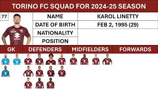 Torino FCs Squad for 202425 season  Who is your favourite [upl. by Murtagh163]