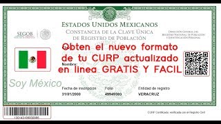 Como imprimir la nueva curp a color verde gratis y facil [upl. by Fronniah]