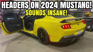 LOUD AF HEADERS ON 2024 MUSTANG SOUND INSANE [upl. by Ahseken205]