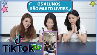 GRUPO DE KPOP REAGE A VIDA ESCOLAR DOS TIKTOKERS BRASILEIROS COM 3YE [upl. by Htebsil969]