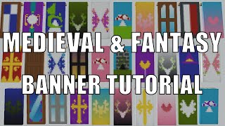 Minecraft Banners 25 Medieval amp Fantasy Designs  Build Tutorial [upl. by Junna]