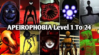 Apeirophobia Chapter 1 Vs Chapter 2 All Jumpscares  Apeirophobia Level 1 To Level 24 All Jumpscares [upl. by Aynodal388]