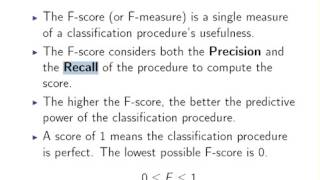 Statistics  The F Score [upl. by Htomit98]