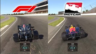 Mercedes F1 W12 vs Dallara IR18 Indycar  Top Speed Comparison  Indy Oval  iRacing [upl. by Rheba34]