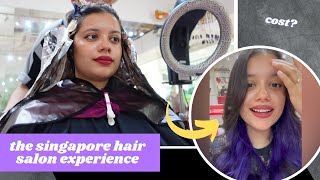 Trying a 4hour Hair Makeover In Singapore Purple Underlights on Black Hair  Hair Colour [upl. by Amuwkuhc741]