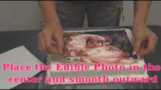 Setup Part 4  Applying your PhotoFrost Edible Photo to a cake [upl. by Damahom]