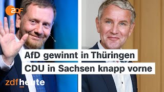 Landtagswahlen AfD gewinnt in Thüringen  Sachsen knappes Rennen zwischen CDU und AfD [upl. by Aihtebat]