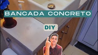 DIY  Bancada Concreto Banheiro e Barata [upl. by Aenat]