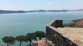 Overwiev of Trasimeno lake in a typical italian sunny day [upl. by Shipp150]