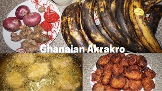 How to make tasty Plantain Fritters  Ghanaian Akrakro [upl. by Norina574]