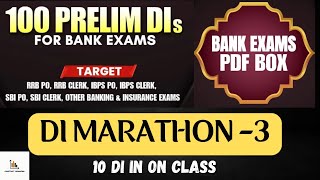 DI MARATHON SET3 🔥 BEST DIS FOR RRB IBPS AND SBI PO amp CLERK LEVEL 🔥 prelimsdi💯🎯 [upl. by Marcela]