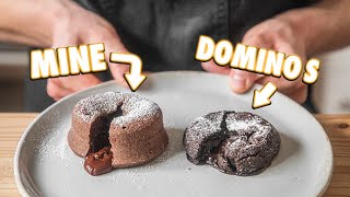 Making Dominos Chocolate Lava Cake At Home  But Better [upl. by Aihsekal]