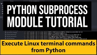 Python Execute linux terminal commands from Python Script using Subprocess Module  Print stdout [upl. by Nimref]