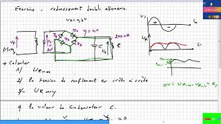 Exercice sur le redressement monophasé double alternance [upl. by Ahseyk]
