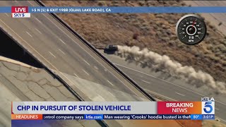 Female driver in stolen vehicle crashes along the 5 Freeway [upl. by Georgena]