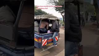 Anti riot police officers arrest activist Julius Kamau after he tried to access Uhuru park [upl. by Schott640]