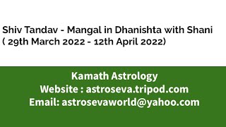 Shiv Tandav  Mars enters Dhanishta to meet Saturn 29th March 2022 to 12th April 2022 [upl. by Srednas372]