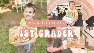 Day in the Life of a 1st Grader  homeschool  chores  routine [upl. by Kendall]