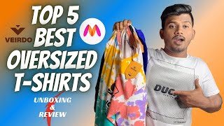 5 BEST Oversized TSHIRTS FOR MEN UNDER 500🔥MYNTRA HAUL REVIEW 2024  RAFIQUE SAYYED [upl. by Lejna]